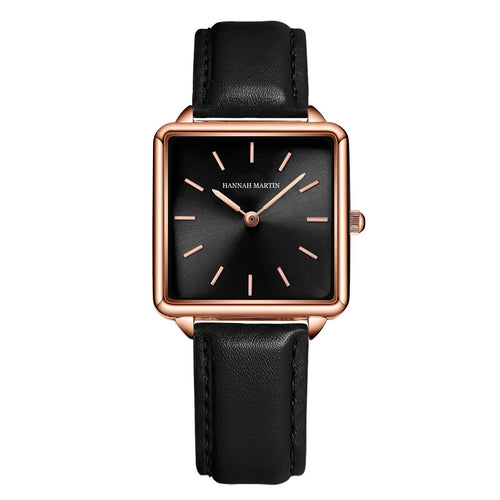 Hannah Martin Women's Watch Japan Movement Bracelet Simple Fashion Ladies Watch Rose Gold Steel Mesh Square Dial Women Watch