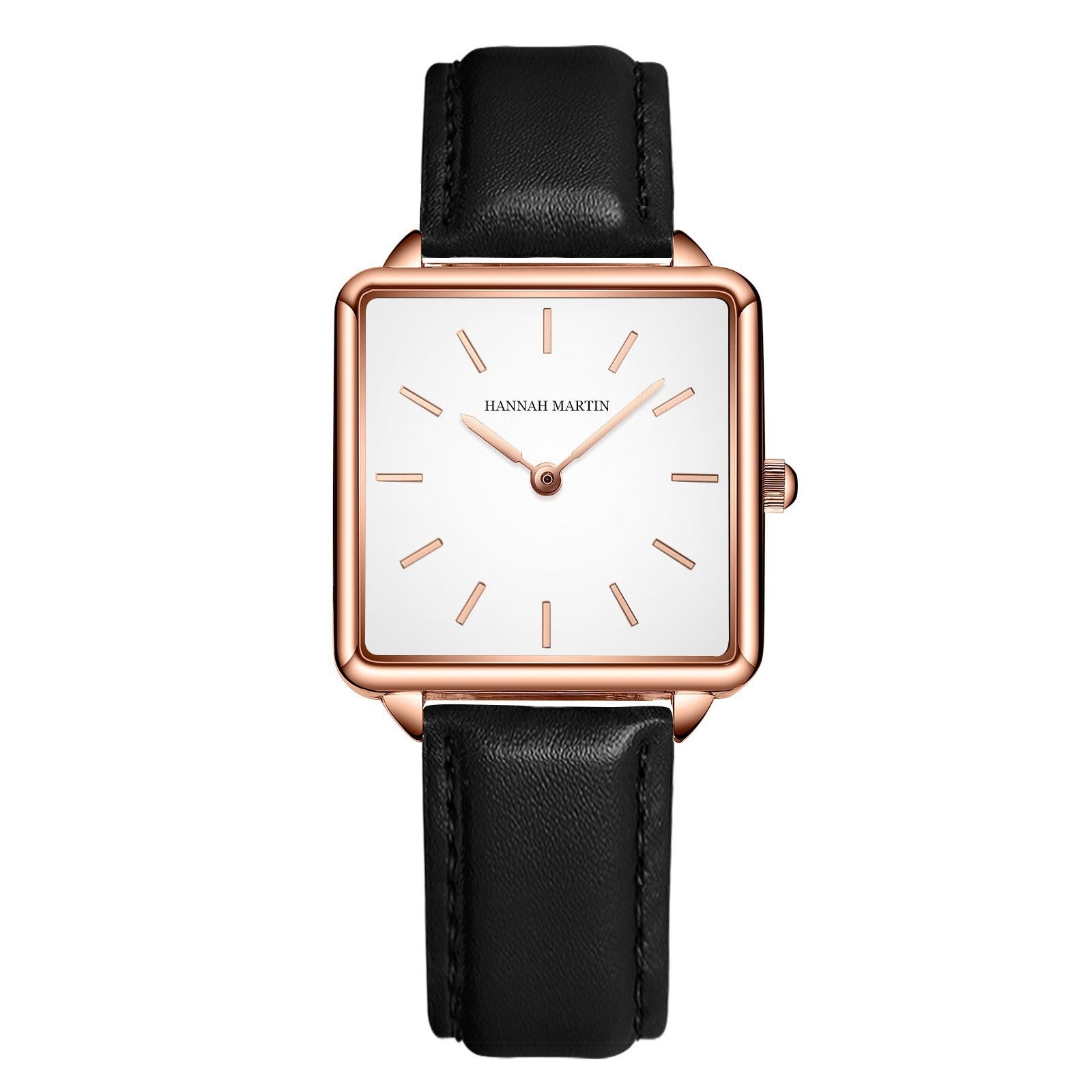 Hannah Martin Dameshorloge Japans Uurwerk Armband Eenvoudig Mode Dameshorloge Roségoud Stalen Mesh Vierkante Wijzerplaat Dameshorloge