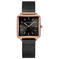 Hannah Martin Women's Watch Japan Movement Bracelet Simple Fashion Ladies Watch Rose Gold Steel Mesh Square Dial Women Watch