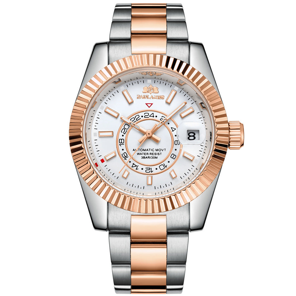 Orologio Paulareis da uomo, movimento meccanico automatico, cinturino in acciaio impermeabile