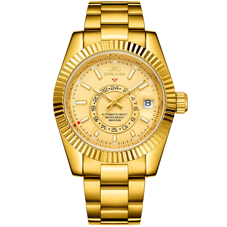 Orologio Paulareis da uomo, movimento meccanico automatico, cinturino in acciaio impermeabile