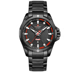 Orologio casual da uomo con cinturino in acciaio, calendario, orologio sportivo al quarzo impermeabile