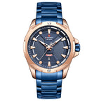 Orologio casual da uomo con cinturino in acciaio, calendario, orologio sportivo al quarzo impermeabile
