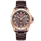 Orologio casual da uomo con cinturino in acciaio, calendario, orologio sportivo al quarzo impermeabile