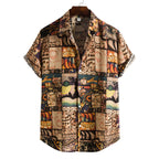 Shirt bedrukken Casual heren overhemd met korte mouwen revers top heren