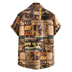 Shirt bedrukken Casual heren overhemd met korte mouwen revers top heren