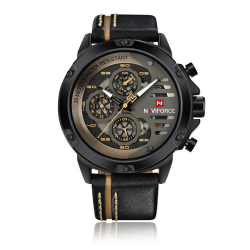 Mode Water Kalender Riem Quartz Horloge Herenhorloge