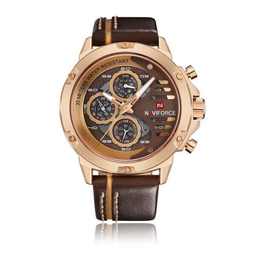Mode Water Kalender Riem Quartz Horloge Herenhorloge