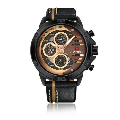 Mode Water Kalender Riem Quartz Horloge Herenhorloge