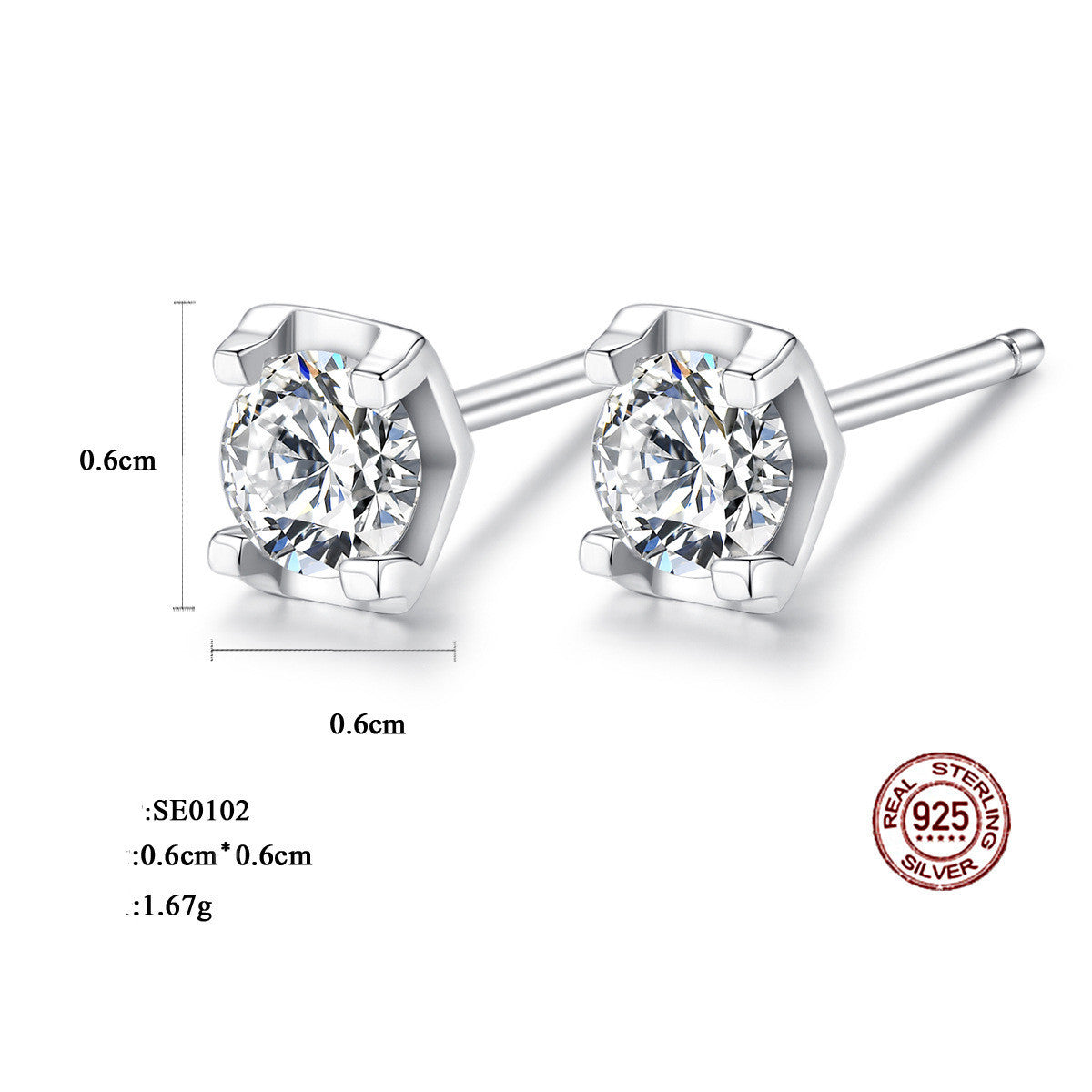 Luxe oorbellen voor dames, gemaakt van S925 sterling zilver, met zilveren kubieke zirkonia en rhodium. Modieuze oorbellen voor dames.