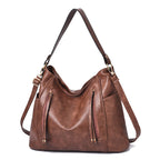 Women's Large Capacity Handbag Original Leather Multi Pocket Shoulder Bag Fashionable Soft Women Crossbody Bag