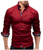 Klassiek mode-innerlijk slim-fit herenoverhemd