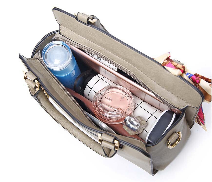 Women Handbag PU Large Capacity Women Shoulder Bag Cross pattern Kelly bag women's portable Shoulder bag