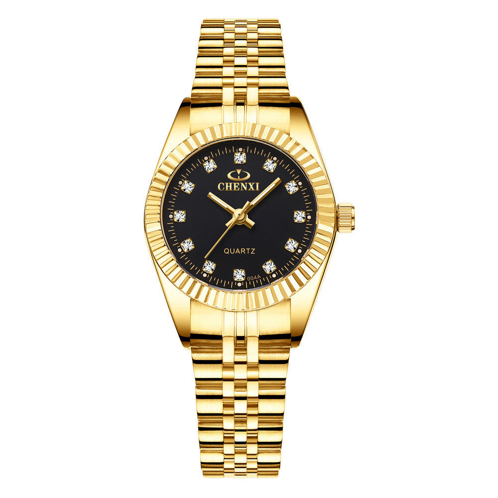 CHENXI Luxe Stijl Dameshorloge Roestvrijstalen Quartz Horloges Waterdicht Strass Gemaakt Dames Quartz Polshorloge
