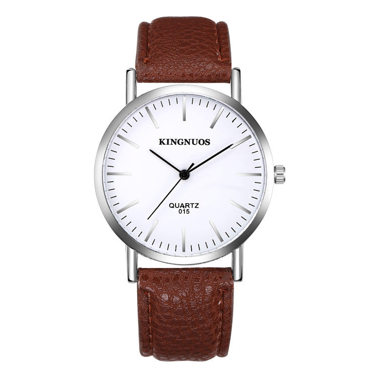 Modieus dames quartzhorloge, luxe design, originele leren band, roestvrij staal, waterdicht dames quartzhorloge