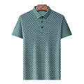 Men's Lapel Polo Shirt Short-Sleeved T-shirt Business Casual Loose Men's Short Sleeve Breathable Ice Silk Seamless Shirt
