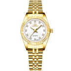 Chenxi Brand Luxury Women Watch Gold Blue Quartz Wrist Stainless Steel Rhinestone Crafted Casual Waterproof women Watches