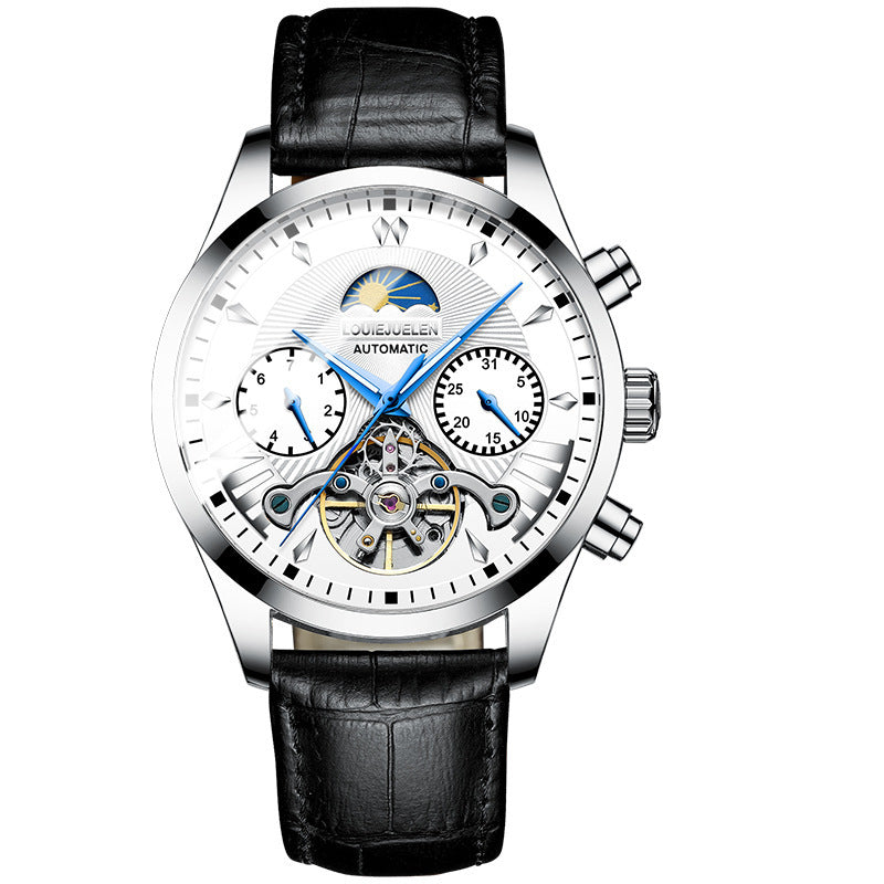 AILANGITEM Men's Business Casual Watch Automatic Mechanical Waterproof Watch Steel Band Fashion Man Watch - Acquisti Online