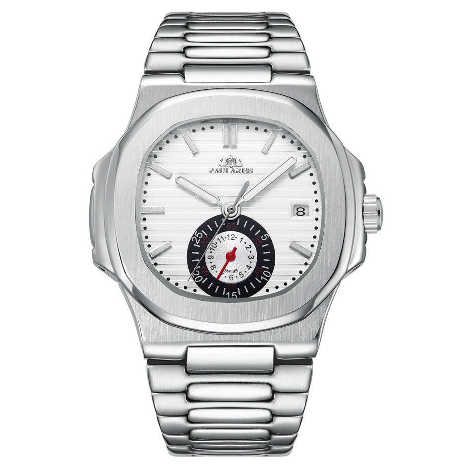 PAULAREIS Men's Classic Fashion Automatic Mechanical Movement Watch Steel Belt Waterproof Man Watch - Acquisti Online