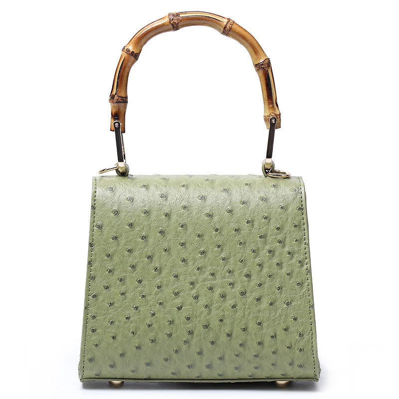 Women's Fashionable Shoulder Bag Original Leather Large Capacity Buckle Bag Ostrich Pattern single Shoulder Diagonal Bag
