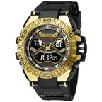 Dubbel display waterdicht lichtgevend quartzhorloge