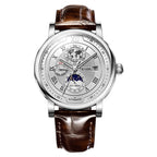 TEVISE 2024 Business Top Brand Luxury Leather Watch For Men Business Waterproof Mens Mechanical Watches Moon Phase Automatic Watch - Acquisti Online