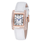 WWOOR Women's Leather Band Square Dial Women Watches Analog Quartz Waterproof Business Wrist Watch