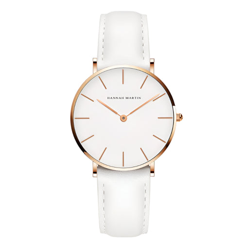 Hannah Martin Brand Japan Quartz Movement Women Fashion Watch Leather Strap Wristwatch Waterproof Women Watch - Acquisti Online