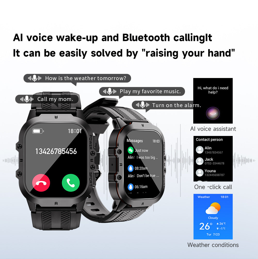 C26 Smartwatch per Uomo da Esterno Impermeabile Sportivo Bluetooth
