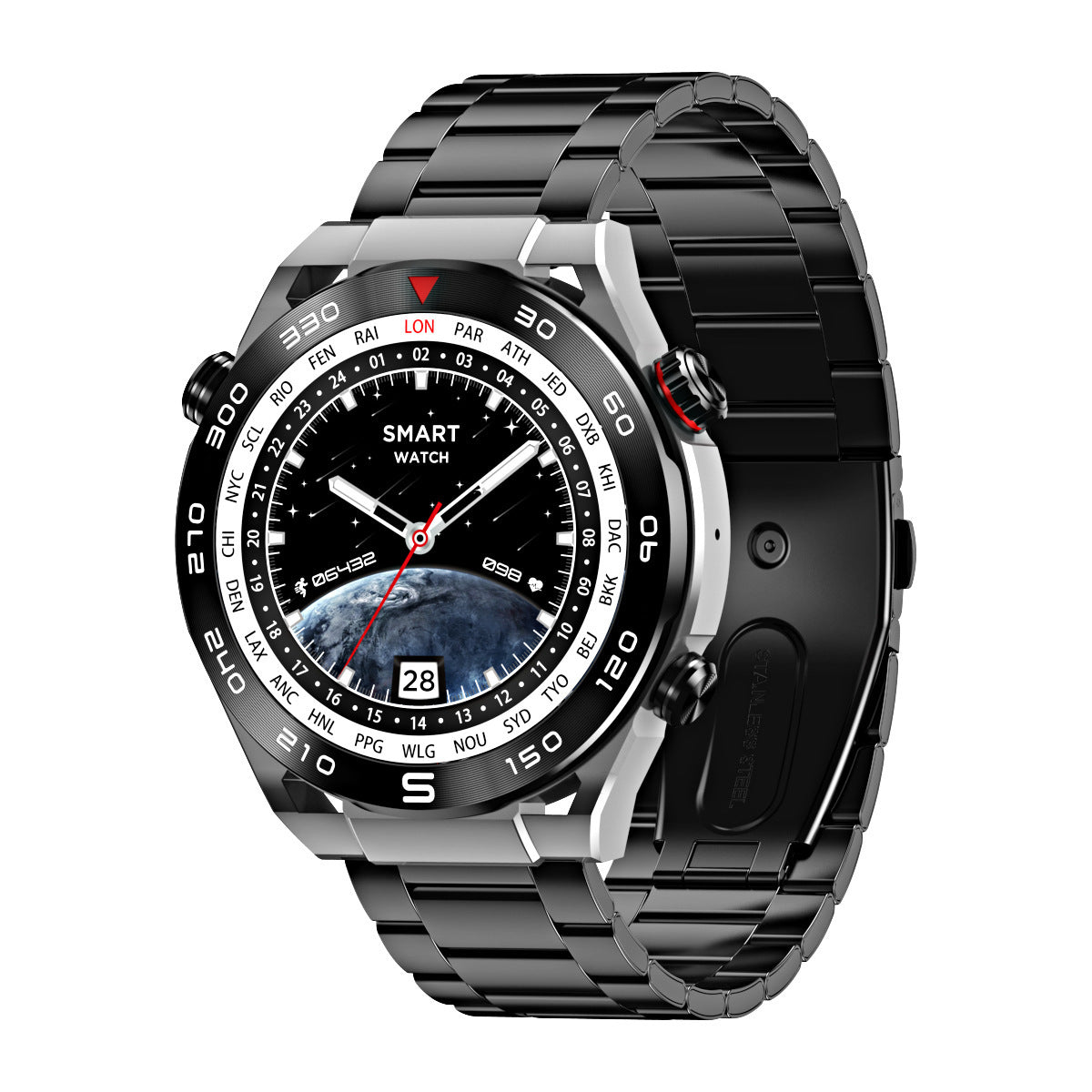 Smartwatch da uomo con NFC, ECG+PPG, Bluetooth, chiamata, GPS, tracker di movimento, bussola, braccialetto.