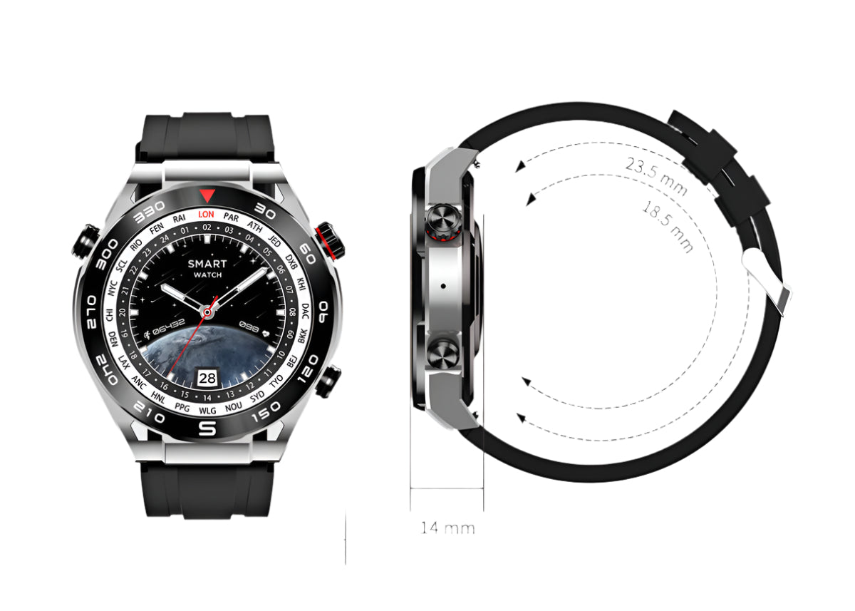 Smartwatch da uomo con NFC, ECG+PPG, Bluetooth, chiamata, GPS, tracker di movimento, bussola, braccialetto.