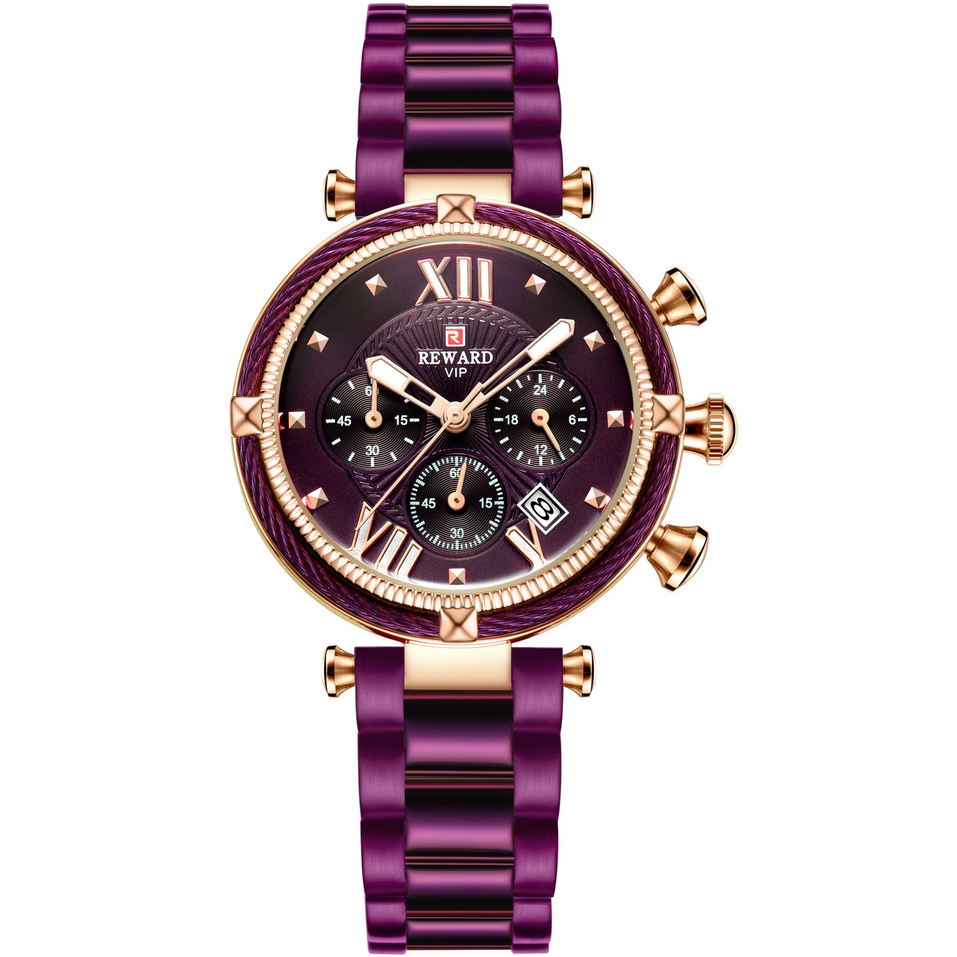 REWARD Dames Luxe Quartz Horloges Hoge Kwaliteit Roestvrijstalen Band Waterdicht Lichtgevend Dames Quartz Polshorloge