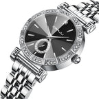 CRRJU Luxury Quartz Wrist watches for Women Stainless Steel Bracelet Rhinestones Bling Dail Elegant Ladies Quartz Watch