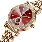 CRRJU Luxury Quartz Wrist watches for Women Stainless Steel Bracelet Rhinestones Bling Dail Elegant Ladies Quartz Watch