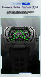 Orologio Automatico Meccanico Uomo Mark Fairwhale FW-6650 a Barile Scheletrato