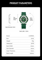 Orologio Curren da uomo sportivo casual al quarzo automatico con cinturino in silicone impermeabile da uomo Fashion 2026