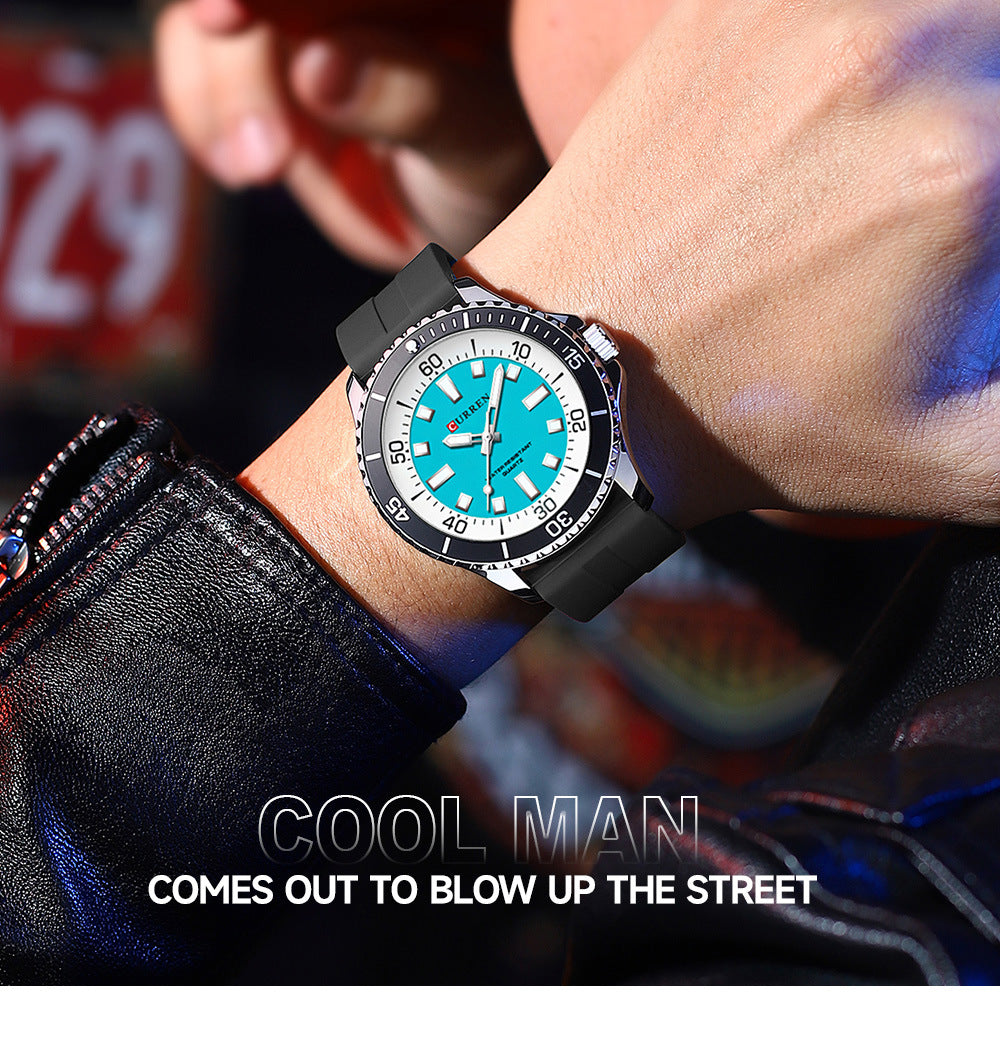 Orologio Curren da uomo sportivo casual al quarzo automatico con cinturino in silicone impermeabile da uomo Fashion 2026