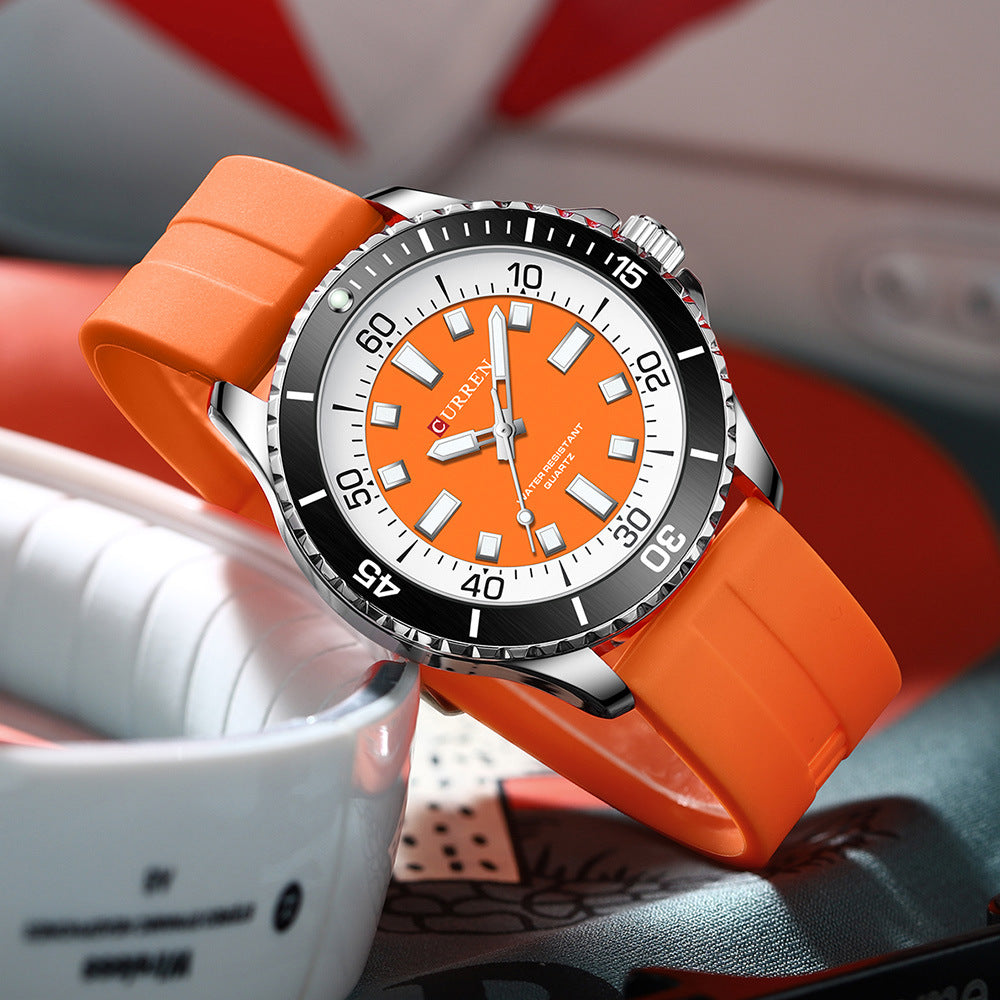 Orologio Curren da uomo sportivo casual al quarzo automatico con cinturino in silicone impermeabile da uomo Fashion 2026