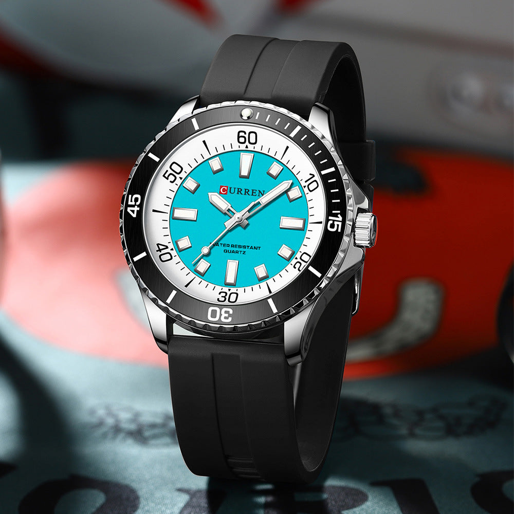 Orologio Curren da uomo sportivo casual al quarzo automatico con cinturino in silicone impermeabile da uomo Fashion 2026