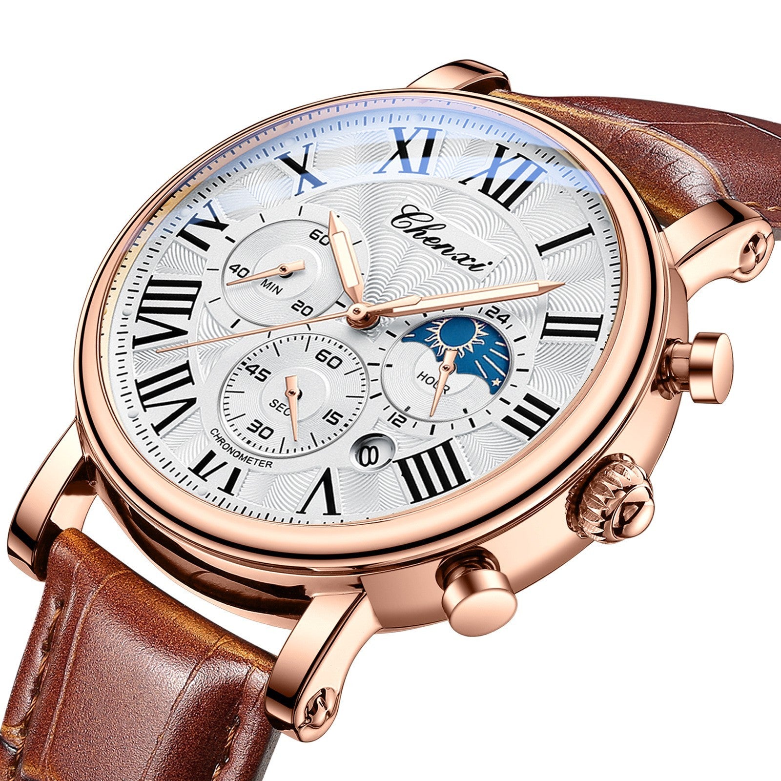 Men's Classic Fashion Watch Leather Strap Automatic Quartz Movement Waterproof Man New Fashion 2026 Watch - Acquisti Online