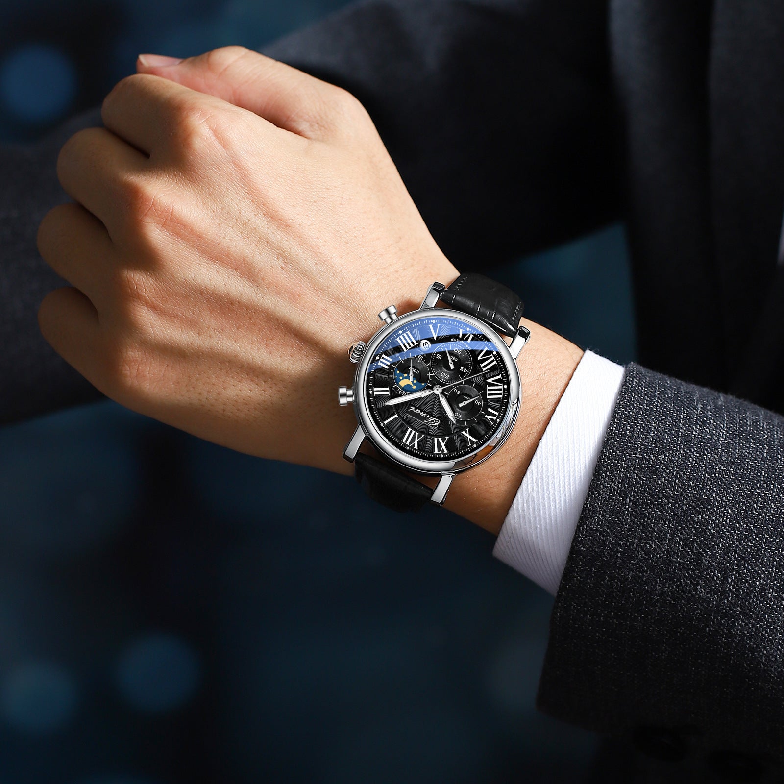 Men's Classic Fashion Watch Leather Strap Automatic Quartz Movement Waterproof Man New Fashion 2026 Watch - Acquisti Online