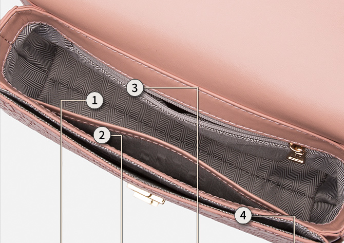 Damesmode Crossbodytas All-match leren schoudertas met meerdere zakken