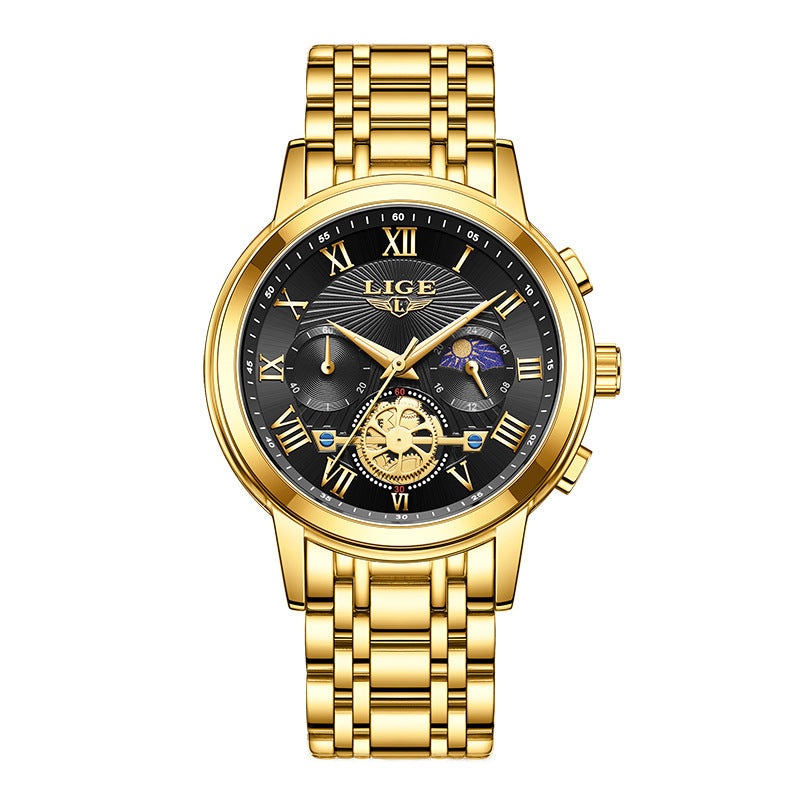 LIGE LG89106 Orologio automatico da uomo color oro