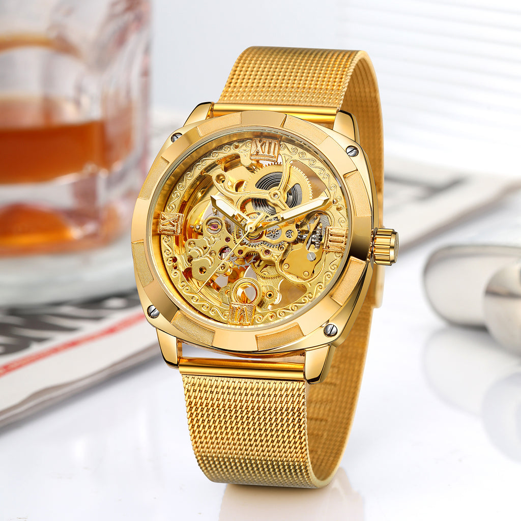 Men's Business Watches Automatic Mechanical Wristwatch with Steel Band Mechanical Watch Men Stainless Steel  30M Water Resistant Business Wristwatch