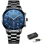 Men's personality fashion trend casual waterproof moon phase quartz watch