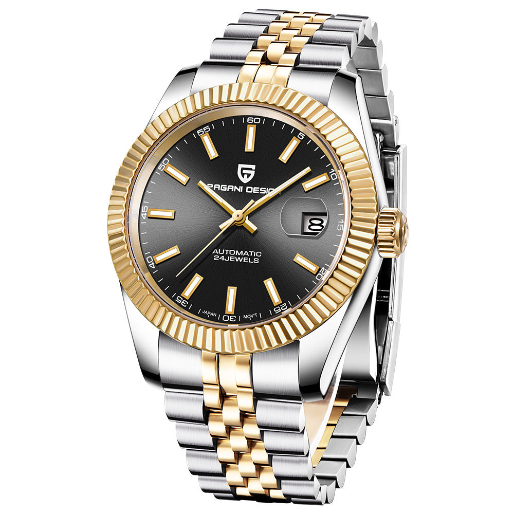 PAGANI DESIGN 1645 Men's Fashion Mechanical Watch Automatic Movement Steel Band Waterproof Man Watch - Acquisti Online
