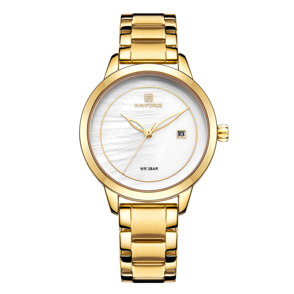 NAVIFORCE Fashionable Women's Quartz Watches Simple Chronograph Date Waterproof Luxury Brand Ladies Watch