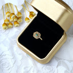 Vintage natural emerald zircon Women's Ring