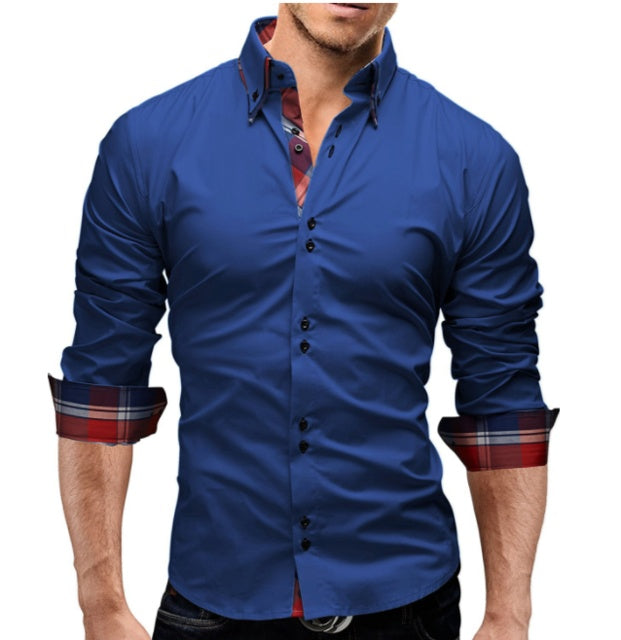 Klassiek mode-innerlijk slim-fit herenoverhemd
