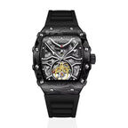 Dulunwe Fashion Skeleton Flywheel Sports Watches For Men Automatic Mechanical Watch Luxury Luminous WristWatch